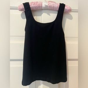 Anthropologie Black Ribbed square neck tank